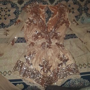 Rose Gold Sequin Romper
